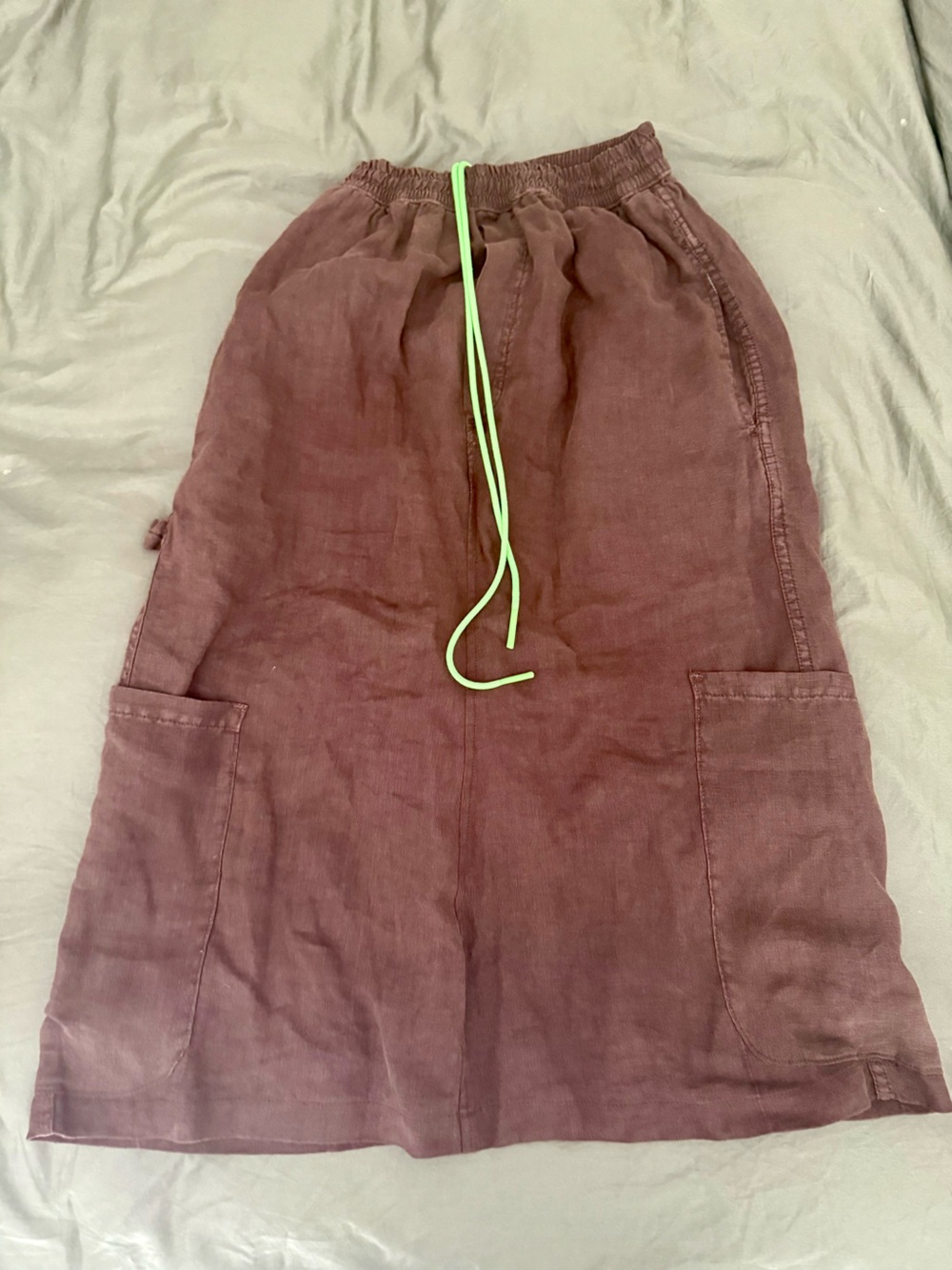 MEALS F.D.A Linen Work Skirt (Color: Chocolate)